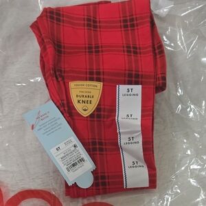 Cat & Jack Red Plaid Kids Leggings